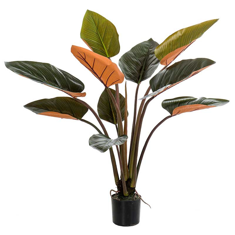 Køb Philodendron potte, 10blade, grøn/bordeaux, kunstig plante hos Brondsholm.dk
