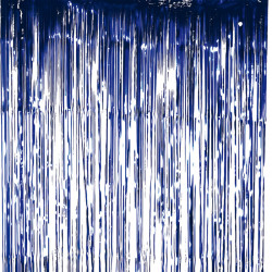 Lametta gardin/ Foliegardin, mørkeblå glimmer 100x200cm