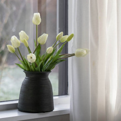 Tulipanbuket, 47cm med 7 blomster Hvid, kunstig blomst