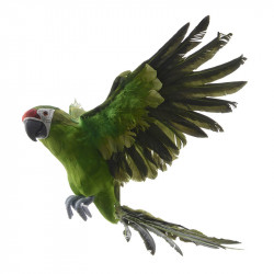 Flyvende papegøje, grøn, 60cm, kunstig fugl