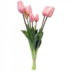 Tulipanbuket, 47cm med 7 blomster pink, kunstig blomst