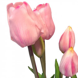 Tulipanbuket, 47cm med 7 blomster pink, kunstig blomst