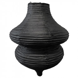 Rispapir lampeskærm, sort, 42cm