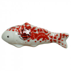 Fisk i porcelæn, kan flyde, hvid hale, 11cm