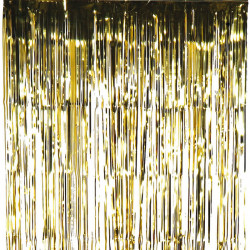 Lametta gardin/ Foliegardin, Guld glimmer 100x200cm