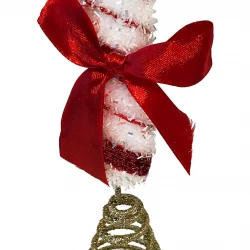 Juletræstop som slikstok, 25cm, juletræs topstjerne
