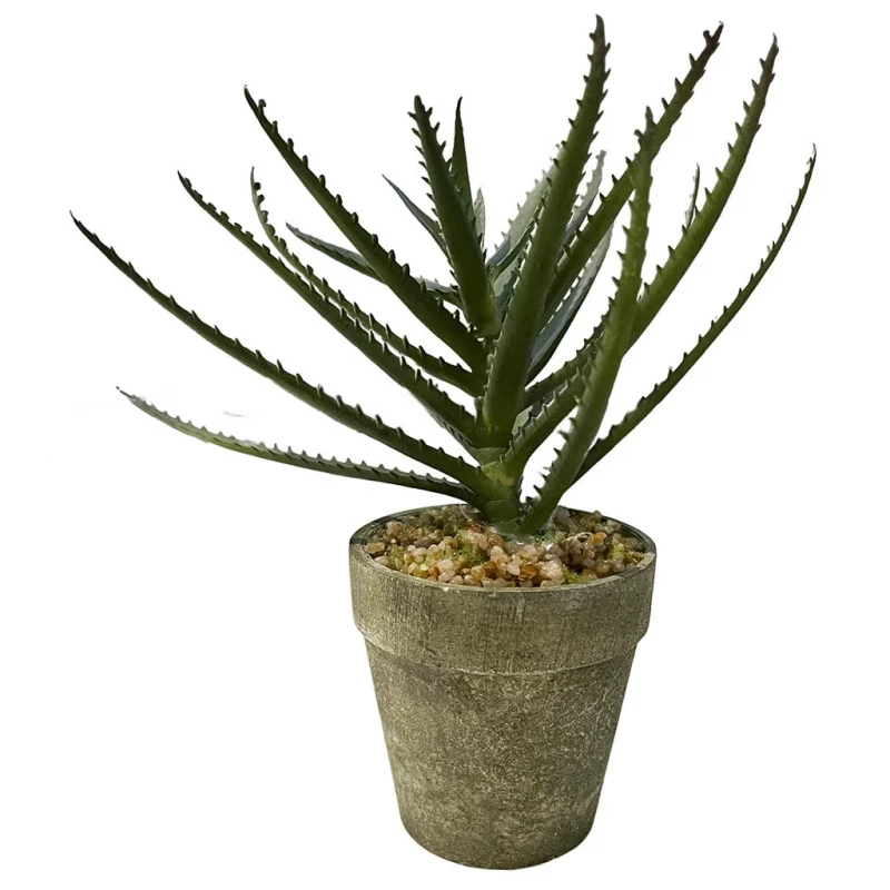 Aloe vera i potte, 18cm, kunstig plante