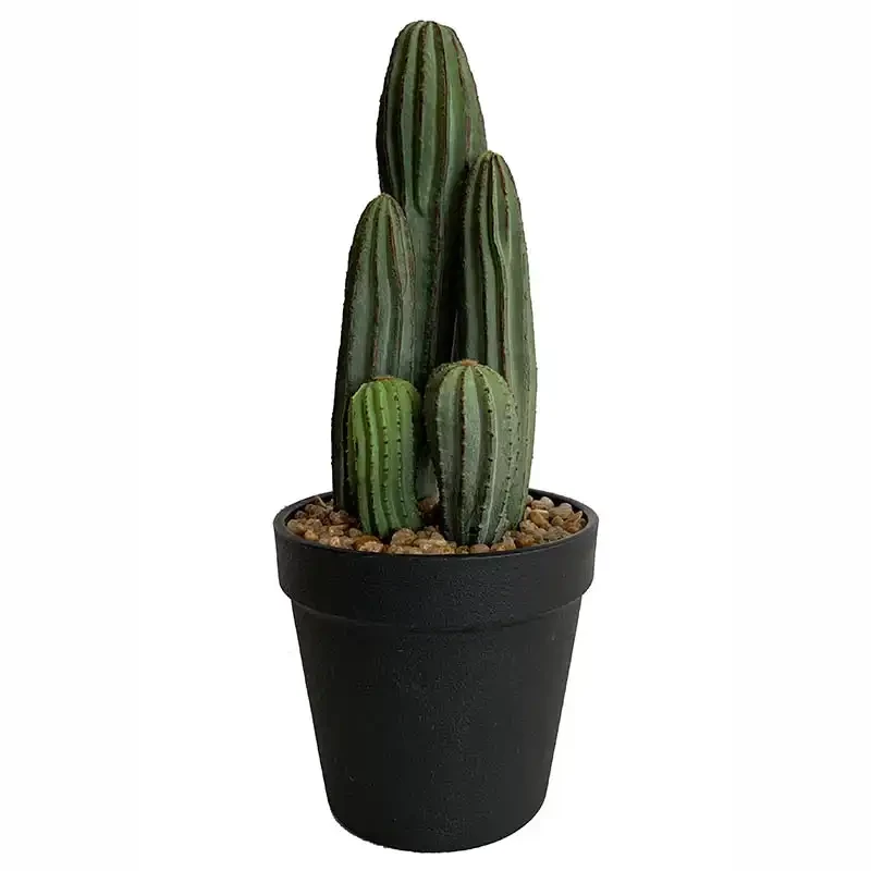 Kaktus i sort potte 28cm, kunstig plante