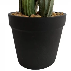 Kaktus i sort potte 28cm, kunstig plante