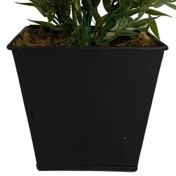 Bambusmix i zink krukke/potte, 25cm, kunstig plante