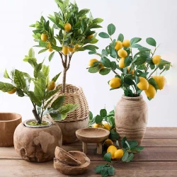 Citrontræ i terracotta krukke, 45cm,kunstig plante