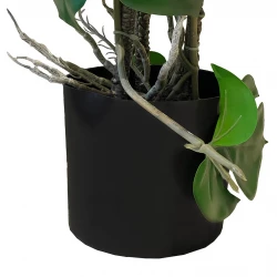 Opbundet monstera plante i potte, 75cm, Kunstig plante