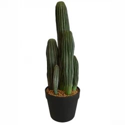 Kaktus i sort potte, 63cm, kunstig plante