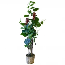 Vinplante m vindruer i potte, 120cm, kunstig plante