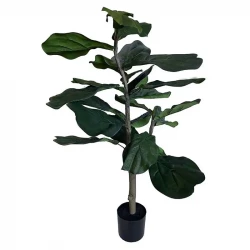 Figen træ i potte, 90cm, 24 blade, kunstig plante