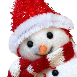 Juletræspynt, snemand m rød hat, 9cm