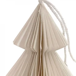 Juletræ i papir m ophæng, hvid,15cm