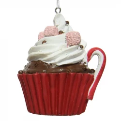 Cupcake m pynt, 9cm, juletræspynt