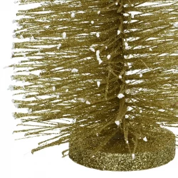 Juletræ, 30cm, guld m glitter, børste, kunstigt juletræ