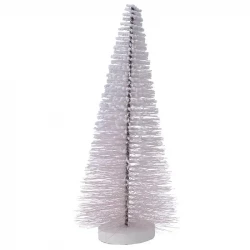 Juletræ i tone af lyserød m sne, 30cm, børste, kunstigt træ