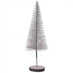 Juletræ, 50cm, kobber m sne, børste, kunstigt træ