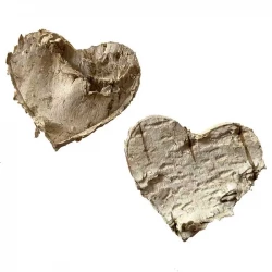 Hjerter i bark til dekoration, 3,5cm
