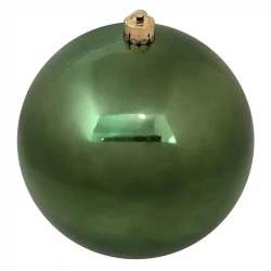Julekugle, grøn, 14cm, blank