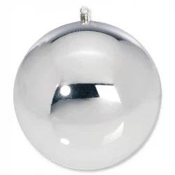 Julekugle, sølv, 40cm, blank