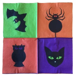 Halloween servicesæt med servietter "Sorte dyr"