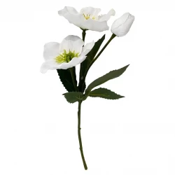 Julerose, 34cm, hvid, Helleborus, kunstig blomst