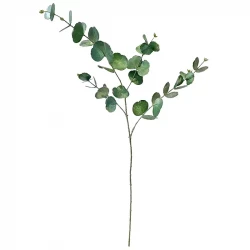Eukalyptus gren, 85cm, grøn/guld, kunstig gren