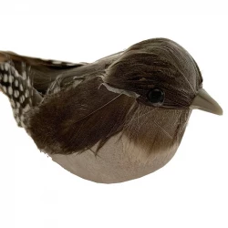 Fugl på clips, brun ca.18cm, kunstig dyr