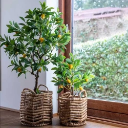 Citrontræ i potte, 120cm, 15 citroner, kunstig plante