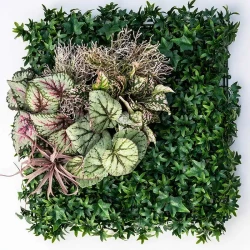 Bladmix plade, efeu, UV, 50x50cm, kunstig græs