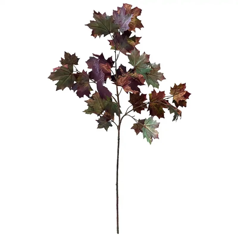 Ahorn gren m blade, rød/grøn, 105cm, kunstig gren