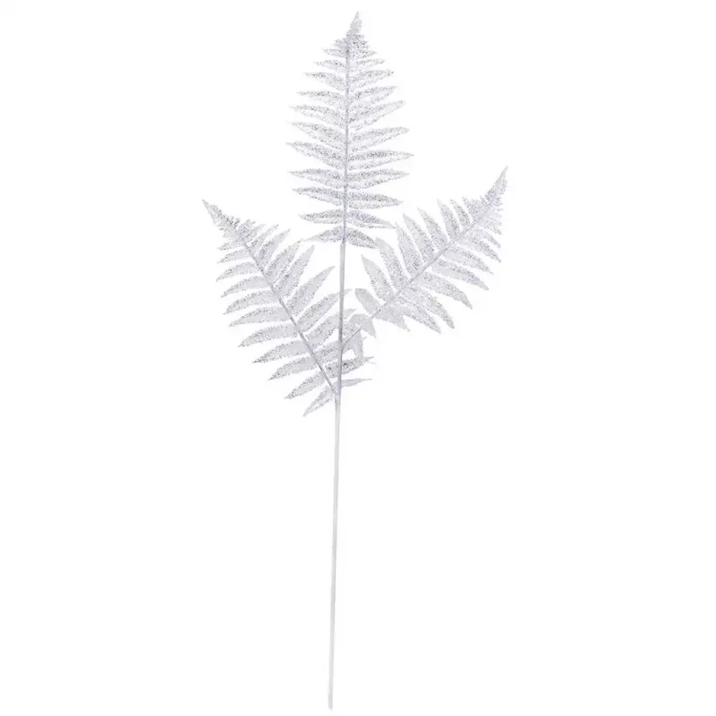 Bregne gren, hvid, 80cm, kunstig blad