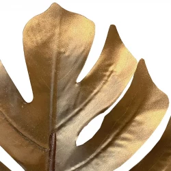 Monstera blad, guld, 75cm, kunstig blad på stilk