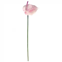 Flamingo blomst, lys pink, 45cm, anthurium, kunstig blomst