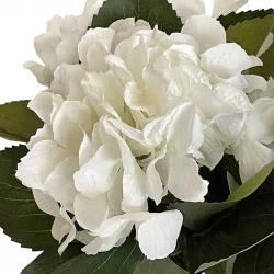 Hortensia buket, 45cm, Hvid, kunstig Blomst