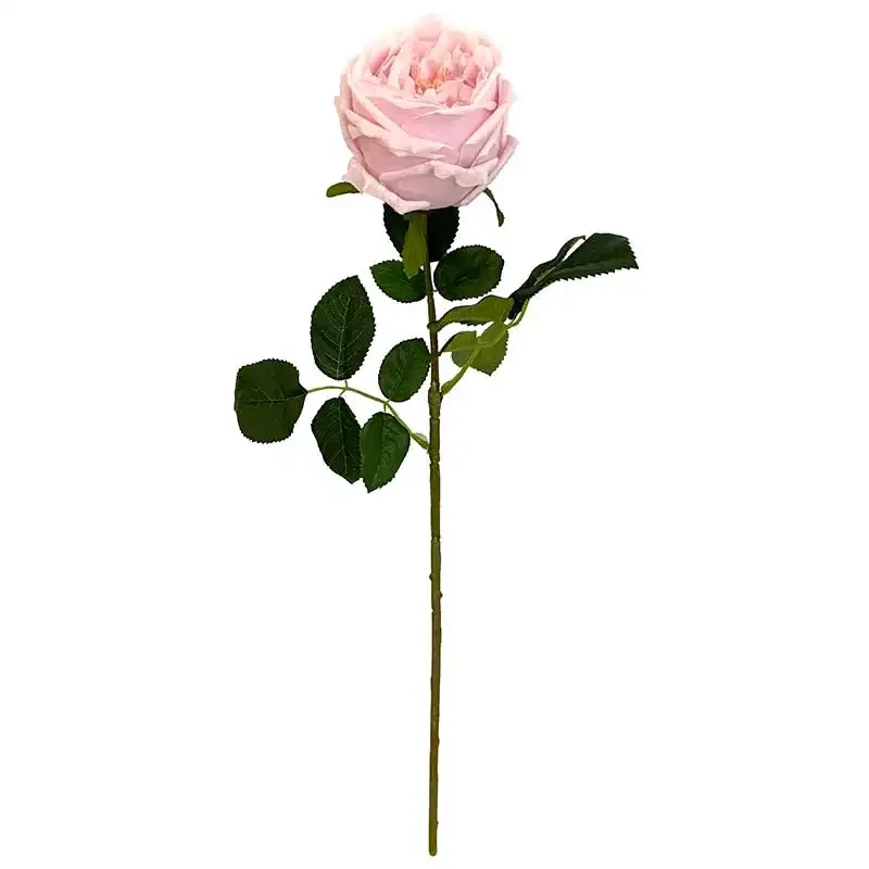 Rose på stilk, rosa, 60cm, kunstig blomst