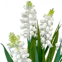 Perlehyacint, 4 stk, hvid, 28 cm, kunstig blomst