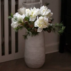 Amaryllis, hvid, 63cm, kunstig blomst