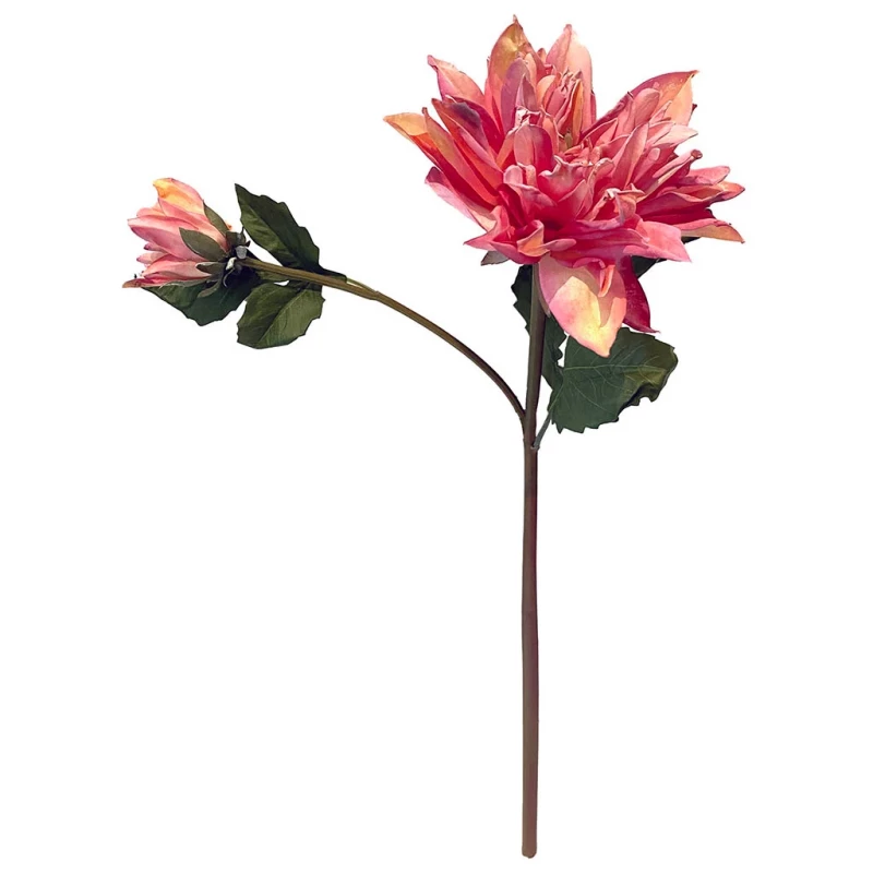 Dahlia på stilk, pink, 52cm, kunstig blomst