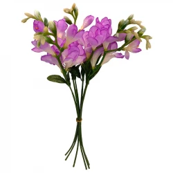 Fresia bundt, 6 stilke m lilla blomst, 46cm, kunstig blomst