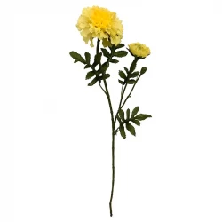 Fløjlsblomst, m 2 hoveder, 65cm, gul, kunstig blomst