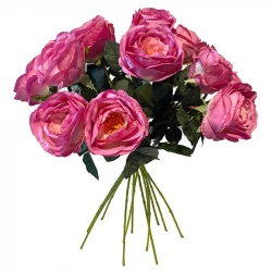 Rosenbuket, 12stk, pink, 70cm, kunstig blomst