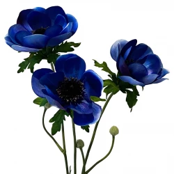 Fransk anemone på stilk, blå, 75cm, kunstig blomst