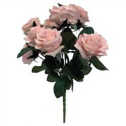 Rosen buket, 10 roser, rosa, 42cm, kunstig blomst