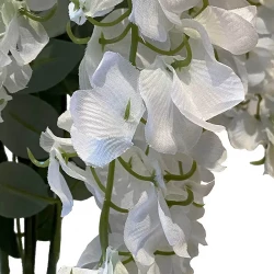 Wisteria, hvid, blåregn buket, 77cm, kunstig blomst