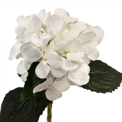 Hortensia, 48cm hvid, kunstig blomst